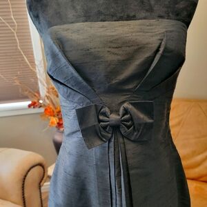 Black strapless cocktail dress